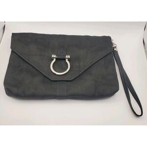 Smateria Black Mesh Net Wristlet Purse Up-cycleded Vegan Materials Handmade